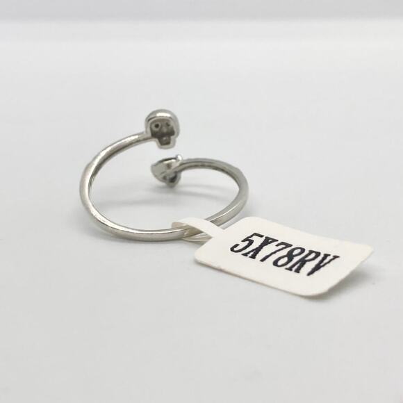 Size 10 925 Open Skull and Rainbow Topaz Heart Ring - Picture 6 of 11